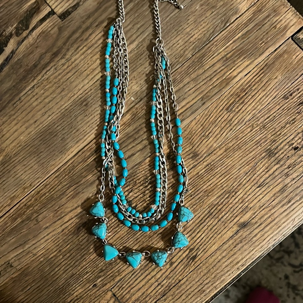 Turquoise Stone layered necklace